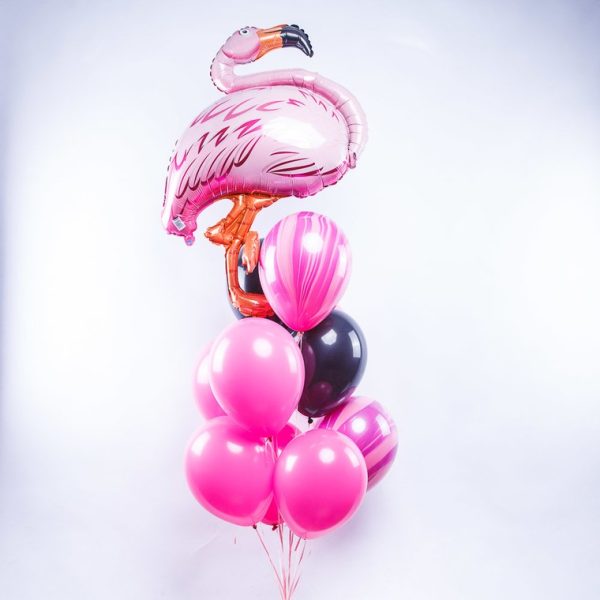 Композиция из шариков с Фламинго