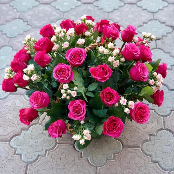 Цветочная корзина Розовое настроение