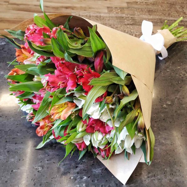 Букет из 25 разноцветной альстромерий