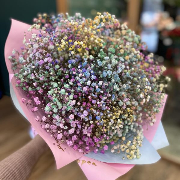 Букет из 11 разноцветных гипсофил