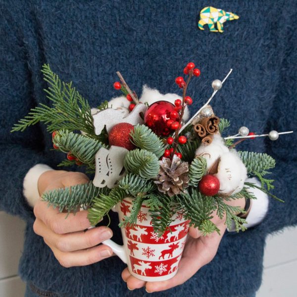 Новогодняя композиция в кружке