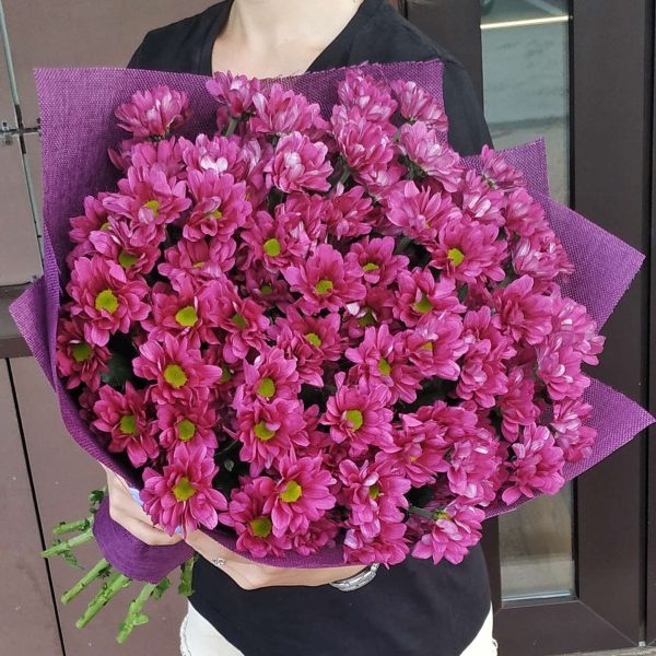 Букет из сиреневых хризантем Аленький цветочек