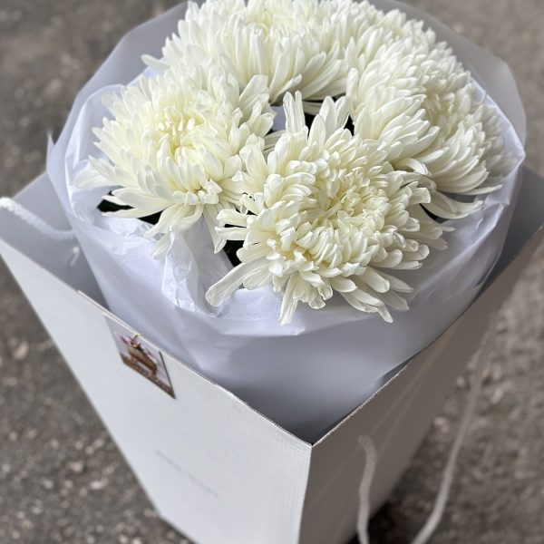 Букет из одиночных хризантем "Облачко"