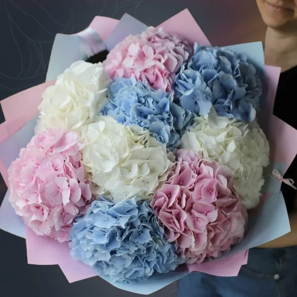 Букет из 9 гортензий