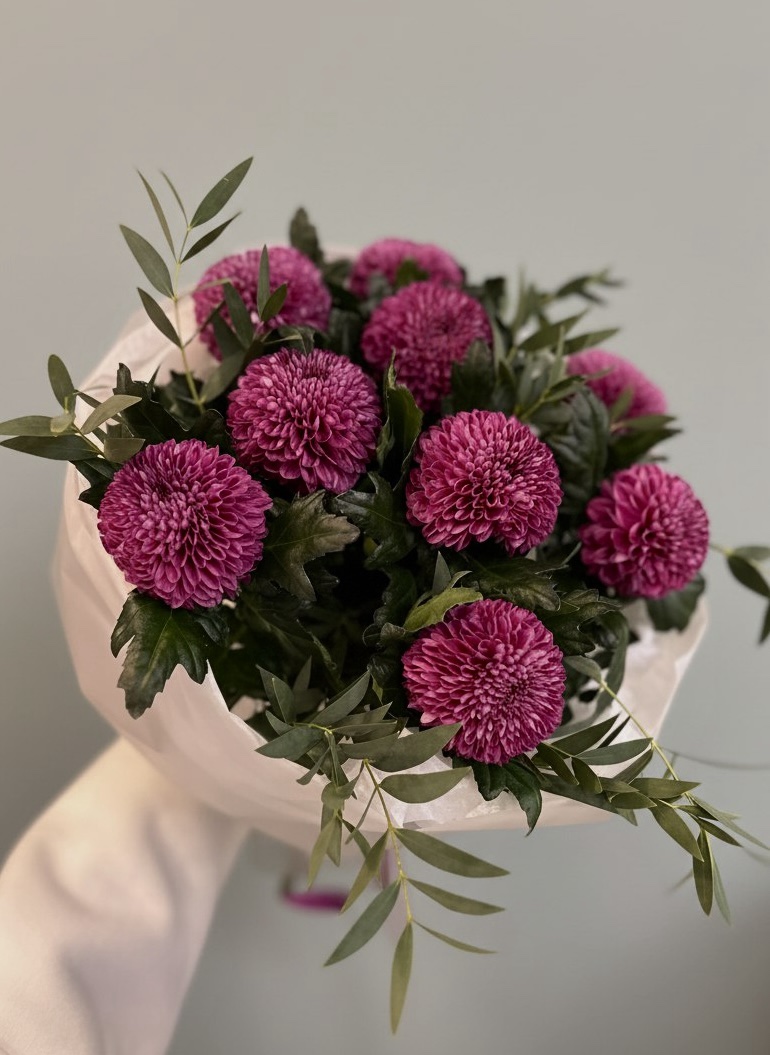 img_1213 Букет из 9 одиночных хризантем — изображение 1