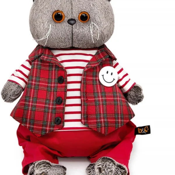 Кот Басик в красно-белом комплекте