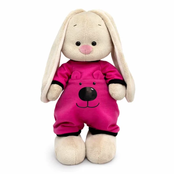 Игрушка мягкая Зайка Ми в комбинезоне с мишкой